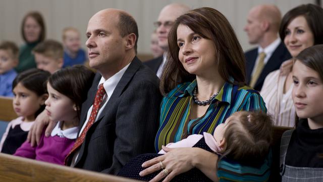 Family in church