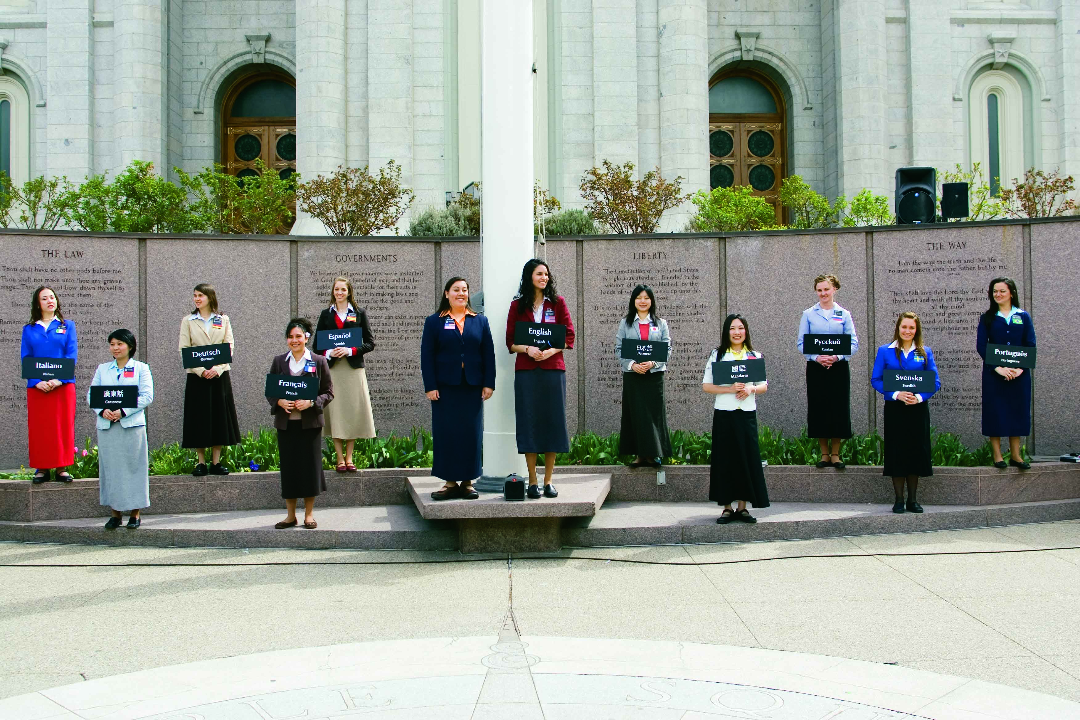 Sister Missionaries Temple Square languages